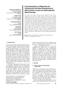 Characterization of Materials for Commercial and New Nanophotonic Soft Contact Lenses by Optomagnetic Spectroscopy