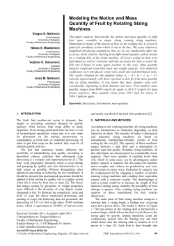 Modeling the Motion and Mass Quantity of Fruit by Rotating Sizing Machines