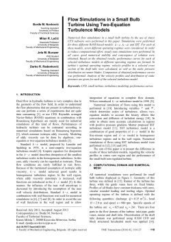 Flow Simulations in a Small Bulb Turbine Using Two-Equation Turbulence Models