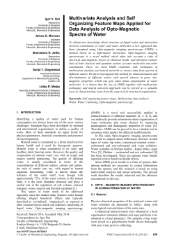 Multivariate Analysis and Self Organizing Feature Maps Applied for Data Analysis of Opto-Magnetic Spectra of Water
