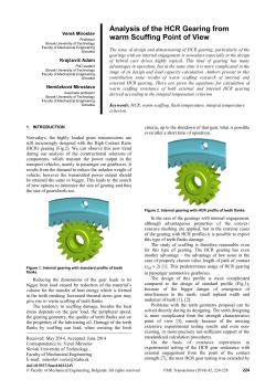 Analysis of the HCR Gearing from warm Scuffing Point of View