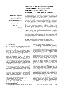 Analysis of the Minimum Required Coefficient of Sliding Friction at Brachistochronic Motion of a Nonholonomic Mechanical System
