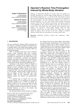 Operator s Reaction Time Prolongation Induced by Whole-Body Vibration