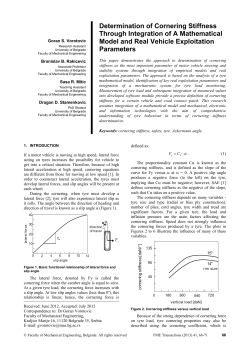 Determination of Cornering Stiffness Through Integration of A Mathematical Model and Real Vehicle Exploitation Parameters