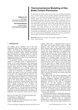 Thermomechanical Modelling of Disc Brake Contact Phenomena