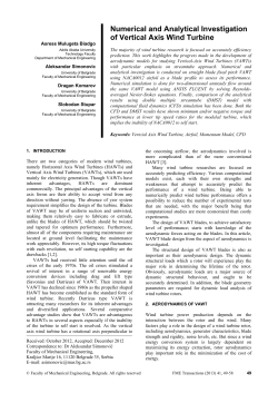 Numerical and Analytical Investigation of Vertical Axis Wind Turbine