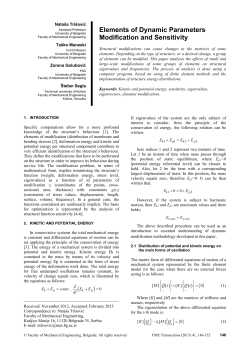 Elements of Dynamic Parameters Modification and Sensitivity