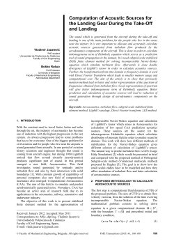 Computation of acoustic sources for the landing gear during the take-off and landing