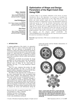 Optimization of Shape and Design Parameters of the Rigid Clutch Disc Using FEM