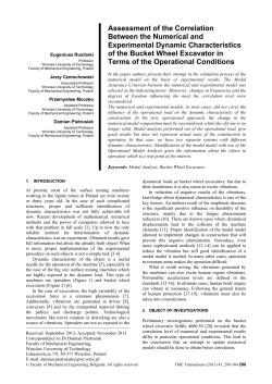 Assessment of the Correlation Between the Numerical and Experimental Dynamic Characteristics of the Bucket Wheel Excavator in Terms of the Operational Conditions