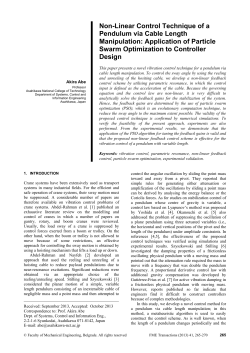 Non-Linear Control Technique of a Pendulum via Cable Length Manipulation: Application of Particle Swarm Optimization to Controller Design