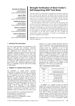 Strength Verification of Semi-Trailer’s Self-Supporting ADR Tank Body