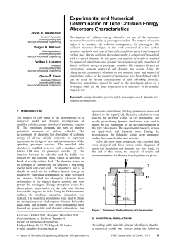 Experimental and Numerical Determination of Tube Collision Energy Absorbers Characteristics