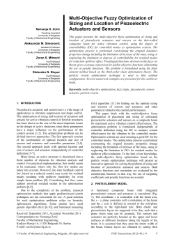 Multi-Objective Fuzzy Optimization of Sizing and Location of Piezoelectric Actuators and Sensors