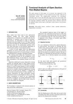 Torsional Analysis of Open Section Thin-Walled Beams