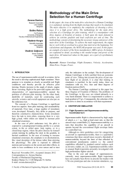 Methodology of the Main Drive Selection for a Human Centrifuge