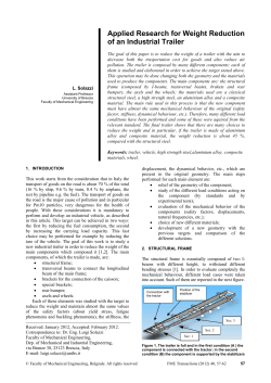 Applied Research for Weight Reduction of an Industrial Trailer