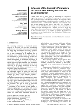 Influence of the Geometry Parameters of Cardan Joint Rolling Parts on the Load Distribution