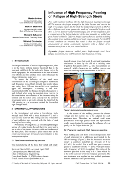 Influence of High Frequency Peening on Fatigue of High-Strength Steels