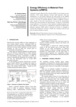 Energy Efficiency in Material Flow Systems (effMFS)