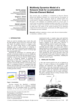 Multibody Dynamics Model of a Scissors Grab for co-simulation with Discrete Element Method