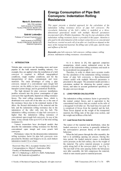 Energy Consumption of Pipe Belt Conveyors: Indentation Rolling Resistance