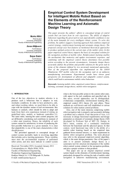 Empirical Control System Development for Intelligent Mobile Robot Based on the Elements of the Reinforcement Machine Learning and Axiomatic Design Theory