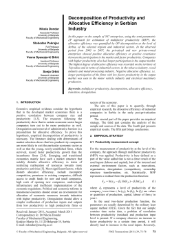 Decomposition of Productivity and Allocative Efficiency in Serbian Industry