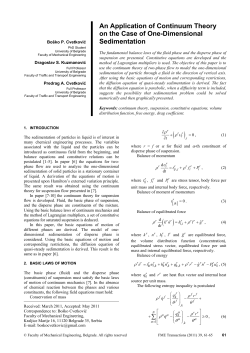 An Application of Continuum Theory on the Case of One-Dimensional Sedimentation