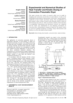 Experimental and Numerical Studies of Heat Transfer and Kinetic Drying of Convection Pneumatic Dryer
