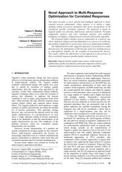 Novel Approach to Multi-Response Optimisation for Correlated Responses