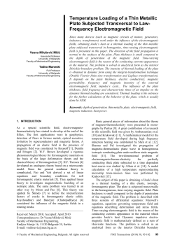 Temperature Loading of a Thin Metallic Plate Subjected Transversal to Law-Frequency Electromagnetic Field