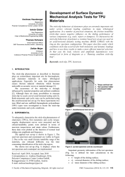 Development of Surface Dynamic Mechanical Analysis Tests for TPU Materials
