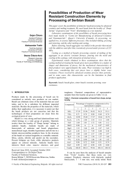 Possibilities of Production of Wear Resistant Construction Elements by Processing of Serbian Basalt