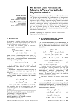 The System Order Reduction via Balancing in View of the Method of Singular Perturbation
