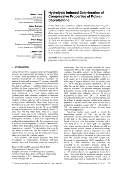Hydrolysis Induced Deterioration of Compressive Properties of Poly-&epsilon;-Caprolactone