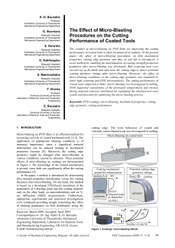 The Effect of Micro-Blasting Procedures on the Cutting Performance of Coated Tools