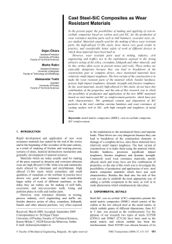 Cast Steel-SiC Composites as Wear Resistant Materials