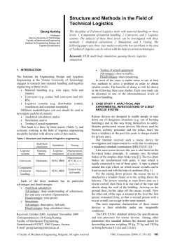 Structure and Methods in the Field of Technical Logistics