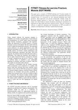 FITNET Fitness-for-service Fracture Module SOFTWARE