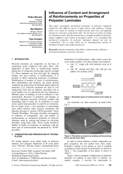 Influence of Content and Arrangement of Reinforcements on Properties of Polyester Laminates