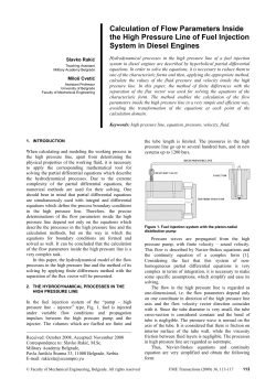 Calculation of Flow Parameters Inside the High Pressure Line of Fuel Injection System in Diesel Engines