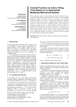Controll Function on Active Tilting Train Based on an Appropriate Multibody Mechanical System
