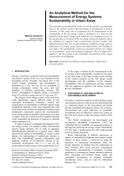 An Analytical Method for the Measurement of Energy Systems Sustainability in Urban Areas