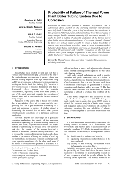 Probability of Failure of Thermal Power Plant Boiler Tubing System Due to Corrosion