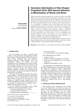 Geometry Optimization of Star Shaped Propellant Grain With Special Attention to Minimization of Stress and Strain