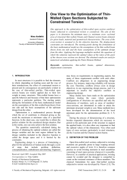 One View to the Optimization of Thin-Walled Open Sections Subjected to Constrained Torsion