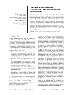 The Noise Structure of Gear Transmission Units and the Role of Gearbox Walls