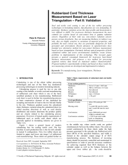 Rubberized Cord Thickness Measurement Based on Laser Triangulation &ndash; Part II: Validation