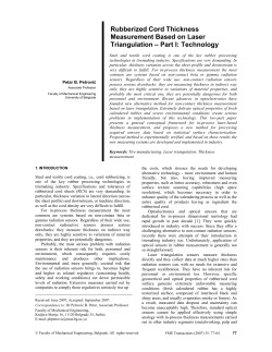 Rubberized Cord Thickness Measurement Based on Laser Triangulation &ndash; Part I: Technology